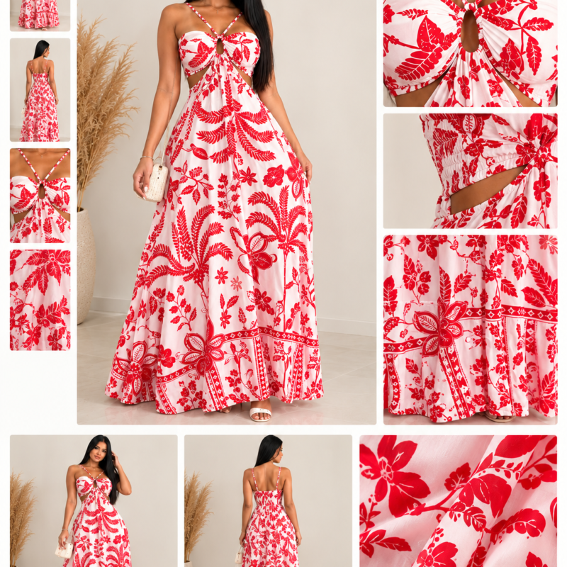 Vestido longo floral